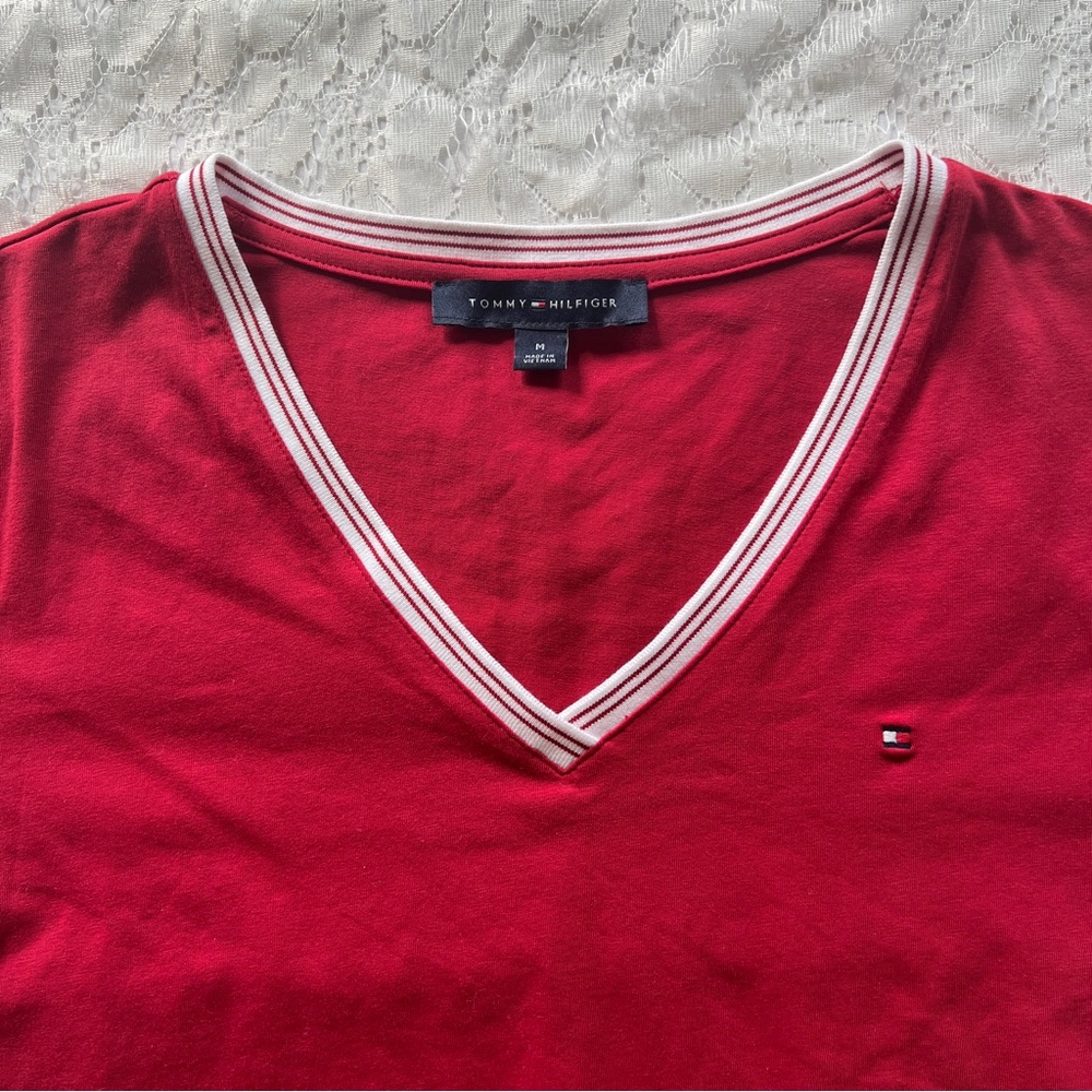 Tommy Hilfiger V-Neck Short Sleeve T-Shirt - Picture 3 of 8